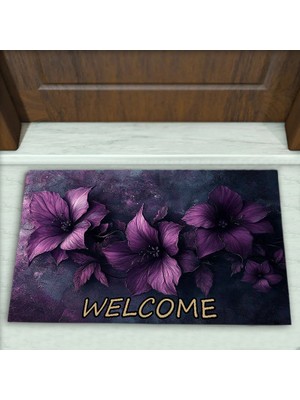 Colorix Carpet Çiçek Desenli Dekoratif Kapı Önü Paspası No: 2463