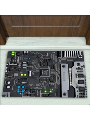 Colorix Carpet Elektronik Desenli Dekoratif Kapı Önü Paspası No: 2164