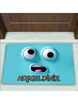 Colorix Carpet Emoji Desenli Dekoratif Kapı Önü Paspası No: 2674