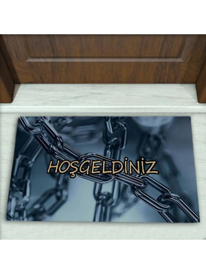 Colorix Carpet Zincir Desenli Dekoratif Kapı Önü Paspası No: 2287