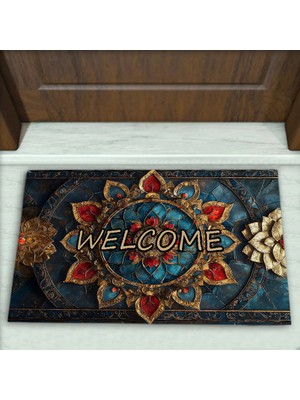 Colorix Carpet Geometrik Desenli Dekoratif Kapı Önü Paspası No: 2808