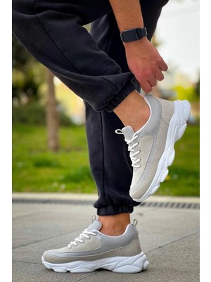 Colezium KB-707   Taş Süet Yüksek Taban Bağcıklı Günlük Erkek Ayakkabı