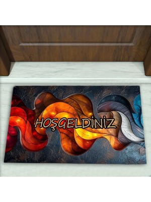 Colorix Carpet Modern Desenli Dekoratif Kapı Önü Paspası No: 1892