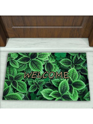 Colorix Carpet Yaprak Desenli Dekoratif Kapı Önü Paspası No: 2213