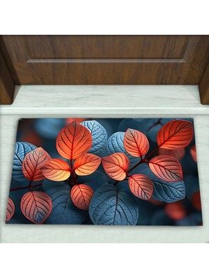 Colorix Carpet Yaprak Desenli Dekoratif Kapı Önü Paspası No: 2279
