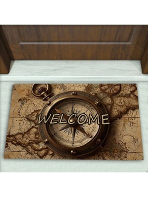 Colorix Carpet Pusula Desenli Dekoratif Kapı Önü Paspası No: 2307