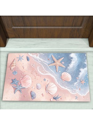 Colorix Carpet Sahil Desenli Dekoratif Kapı Önü Paspası No: 2382