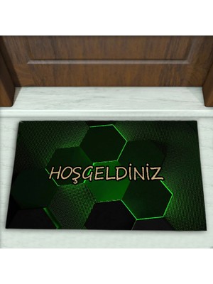 Colorix Carpet Geometrik Desenli Dekoratif Kapı Önü Paspası No: 2042