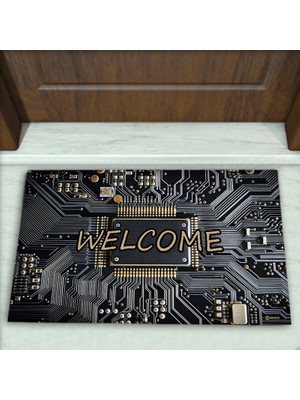 Colorix Carpet Elektronik Desenli Dekoratif Kapı Önü Paspası No: 2047