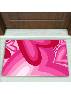 Colorix Carpet Kalp Desenli Dekoratif Kapı Önü Paspası No: 2178