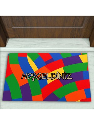 Colorix Carpet Geometrik Desenli Dekoratif Kapı Önü Paspası No: 2342