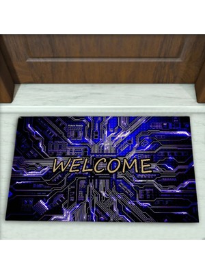 Colorix Carpet Elektronik Desenli Dekoratif Kapı Önü Paspası No: 1932