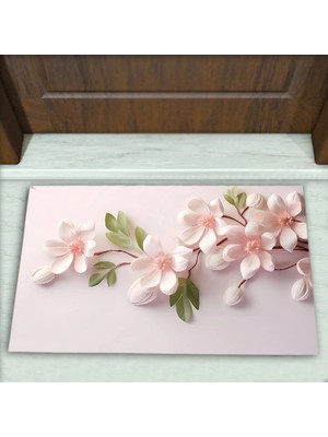 Colorix Carpet Çiçek Desenli Dekoratif Kapı Önü Paspası No: 2026