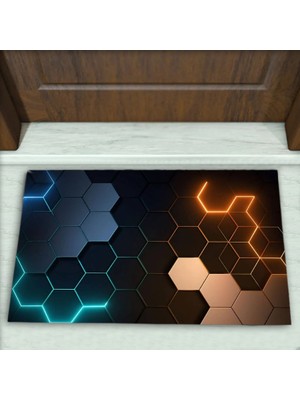 Colorix Carpet Geometrik Desenli Dekoratif Kapı Önü Paspası No: 2051