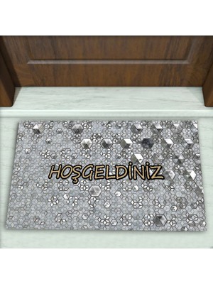 Colorix Carpet Geometrik Desenli Dekoratif Kapı Önü Paspası No: 2593
