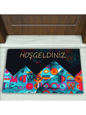 Colorix Carpet Geometrik Desenli Dekoratif Kapı Önü Paspası No: 2313