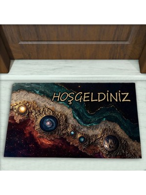 Colorix Carpet Modern Desenli Dekoratif Kapı Önü Paspası No: 2438