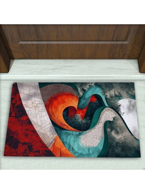 Colorix Carpet Geometrik Desenli Dekoratif Kapı Önü Paspası No: 2722