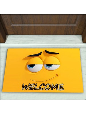 Colorix Carpet Emoji Desenli Dekoratif Kapı Önü Paspası No: 2676