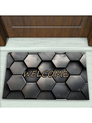 Colorix Carpet Geometrik Desenli Dekoratif Kapı Önü Paspası No: 2770