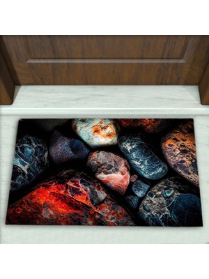 Colorix Carpet Taş Desenli Dekoratif Kapı Önü Paspası No: 1945