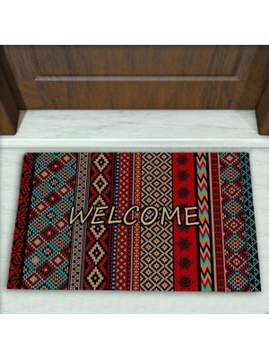 Colorix Carpet Kilim Desenli Dekoratif Kapı Önü Paspası No: 2725