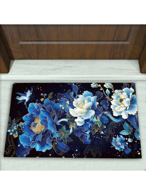 Colorix Carpet Çiçek Desenli Dekoratif Kapı Önü Paspası No: 2101
