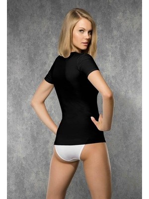 Doreanse Kadın Modal Derin Yaka Kısa Kollu T Shirt 9388