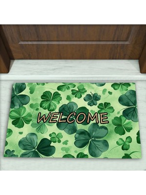 Colorix Carpet Yaprak Desenli Dekoratif Kapı Önü Paspası No: 1964