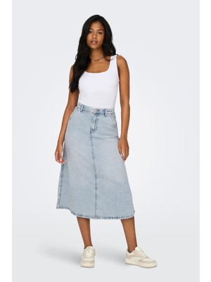 Only Onlmındy Yüksek Bel Rahat Kesim Denim Kadın Etek
