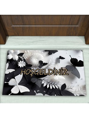 Colorix Carpet Kelebek Desenli Dekoratif Kapı Önü Paspası No: 2145