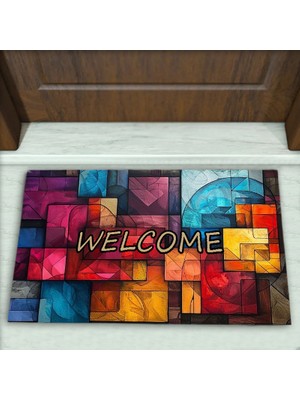 Colorix Carpet Geometrik Desenli Dekoratif Kapı Önü Paspası No: 2006
