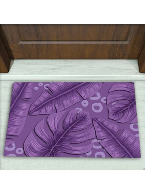 Colorix Carpet Yaprak Desenli Dekoratif Kapı Önü Paspası No: 1867