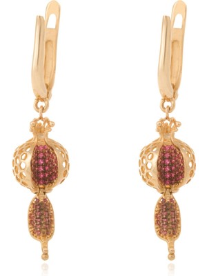 Berk Mücevherat 14 Ayar Altın Açılabilen Özel Tasarım Nar Küpe