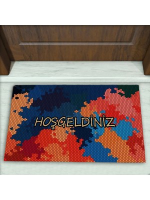Colorix Carpet Geometrik Desenli Dekoratif Kapı Önü Paspası No: 2327