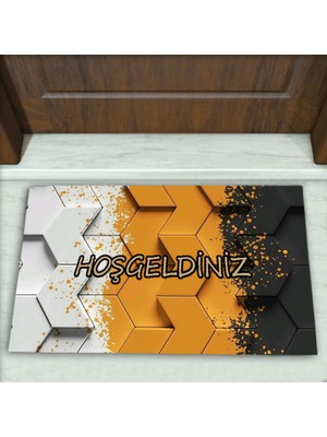 Colorix Carpet Geometrik Desenli Dekoratif Kapı Önü Paspası No: 2358