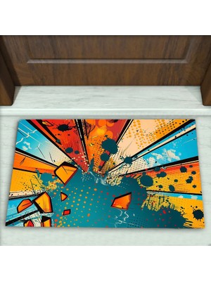 Colorix Carpet Geometrik Desenli Dekoratif Kapı Önü Paspası No: 2410