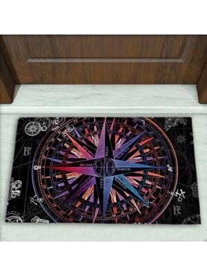 Colorix Carpet Pusula Desenli Dekoratif Kapı Önü Paspası No: 2284