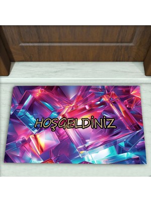 Colorix Carpet Geometrik Desenli Dekoratif Kapı Önü Paspası No: 1990