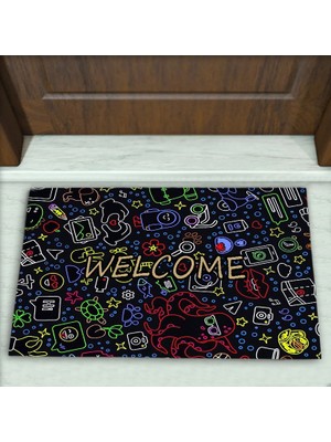 Colorix Carpet Geometrik Desenli Dekoratif Kapı Önü Paspası No: 2204