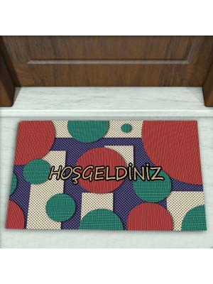 Colorix Carpet Geometrik Desenli Dekoratif Kapı Önü Paspası No: 2456