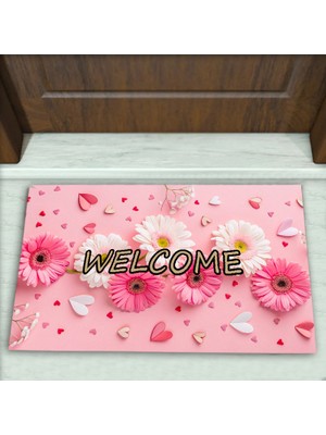 Colorix Carpet Çiçek Desenli Dekoratif Kapı Önü Paspası No: 2531