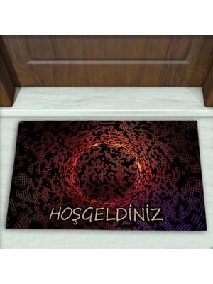 Colorix Carpet Geometrik Desenli Dekoratif Kapı Önü Paspası No: 2448