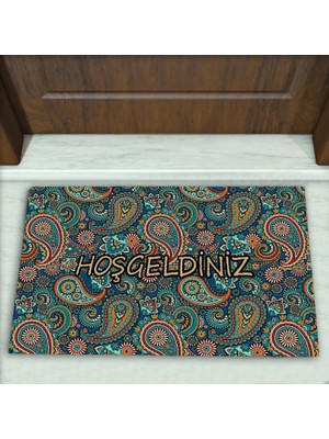 Colorix Carpet Modern Desenli Dekoratif Kapı Önü Paspası No: 2768