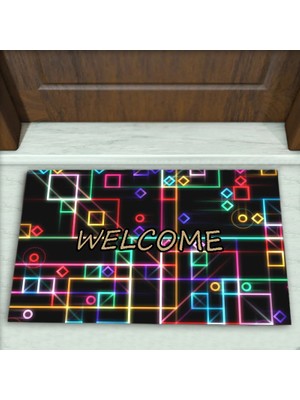 Colorix Carpet Geometrik Desenli Dekoratif Kapı Önü Paspası No: 2581