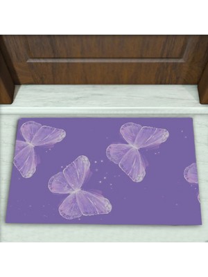 Colorix Carpet Kelebek Desenli Dekoratif Kapı Önü Paspası No: 2113