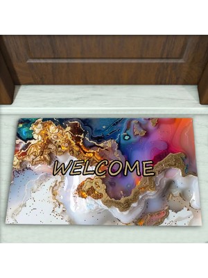 Colorix Carpet Modern Desenli Dekoratif Kapı Önü Paspası No: 2171