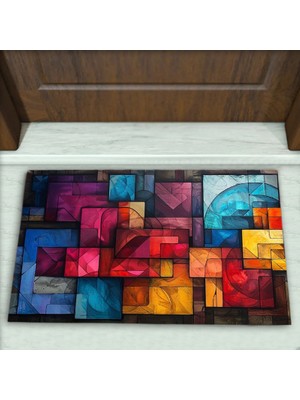 Colorix Carpet Geometrik Desenli Dekoratif Kapı Önü Paspası No: 2742