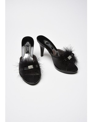 GC Terlikler Taşlı Kaztüyü Platform Bayan Terlik 175