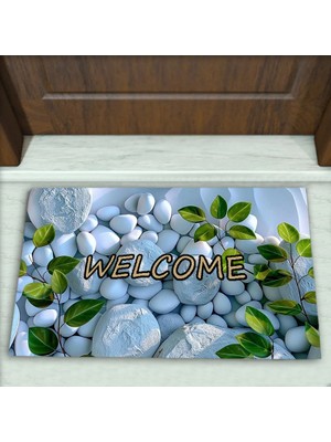 Colorix Carpet Taş Desenli Dekoratif Kapı Önü Paspası No: 2168